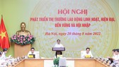Thủ tướng Phạm Minh Chính chủ trì hội nghị “Phát triển thị trường lao động linh hoạt, hiện đại, bền vững và hội nhập”. Ảnh: VIẾT CHUNG