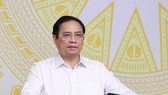 Thủ tướng Phạm Minh Chính chủ trì tại Hội nghị trực tuyến toàn quốc về phát triển thị trường lao động, sáng 20-8. Ảnh: VIẾT CHUNG 