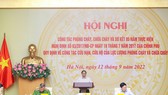Thủ tướng Phạm Minh Chính chủ trì và phát biểu tại hội nghị về công tác phòng cháy, chữa cháy. Ảnh: VIẾT CHUNG