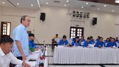 Bí thư Thành ủy TPHCM Nguyễn Thiện Nhân phát biểu trong buổi làm việc với Ban Thường vụ Thành đoàn TPHCM. Ảnh: VIỆT DŨNG