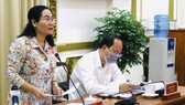 Chủ tịch HĐND TPHCM Nguyễn Thị Lệ, Chủ tịch Ủy ban Bầu cử TPHCM phát biểu tại điểm cầu TPHCM. Ảnh: LONG HỒ