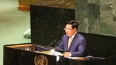 Deputy Prime Minister and Foreign Minister Pham Binh Minh speaks at the General Debate of the UN General Assembly’s 74th session (Photo: VNA)