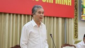 Phó Chủ tịch UBND TPHCM Ngô Minh Châu phát biểu tại cuộc họp. Ảnh: TRUNG TÂM BÁO CHÍ