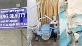 Bên dưới chung cư là biển hiệu “Công ty TNHH Mỹ phẩm Chang Beauty”, tại tầng 2 chung cư là cơ sở dịch vụ thẩm mỹ nhưng có chứng cứ của phẫu thuật thẩm mỹ trái phép