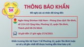 Khẩn: Tìm người từng đến phòng giao dịch Tân Bình của Ngân hàng Shinhan Việt Nam 