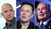 Những tỷ phú trong nhóm giàu nhất thế giới (từ trái sang): Jeff Bezos,  Elon Musk và Michael Bloomberg
