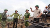 Phó Chủ tịch UBND tỉnh Quảng Nam (bìa phải) đi kiểm tra hiện trường vụ phá rừng phòng hộ 