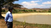 Hồ chứa nước thô của Nhà máy nước Thuận Nam đã cạn tới mực nước chết.