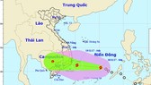 A new typhoon is moving towards the south central region of Vietnam (Photo: national weather bureau)