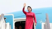 Chairwoman of the National Assembly Nguyen Thi Kim Ngan arrives in Beijing at noon on July 10 (Photo: VNA)