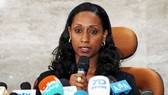 Bộ trưởng Giao thông Ethiopia Dagmawit Moges công bố báo cáo sơ bộ về tai nạn máy bay của hãng Ethiopian Airlines trong cuộc họp báo ngày 4-4. Ảnh: REUTERS