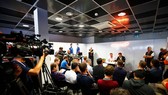 Hình ảnh một buổi họp báo tại Trung tâm Báo chí của chặng đua F1