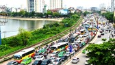 Ùn tắc giao thông tại đường vành đai 3 của Hà Nội trong dịp nghỉ lễ