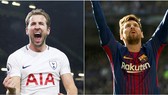 Kane (trắng) đang vượt Messi trong cuộc đua Chiếc giày Vàng 2018.