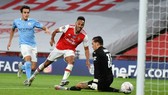 Pierre-Emerick Aubameyang tỏa sáng với cú đúp đưa Arsenal vào chung kết FA Cup. Ảnh: Getty Images 