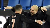 HLV Pep Guardiola phấn khích về mạch kết quả ấn tượng. Ảnh: Getty Images