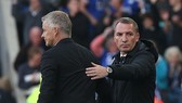 HLV Brendan Rodgers trong trận thắng 4-2 trước đội của Ole Gunnar Solskjaer ở lượt đi mùa này. Ảnh: Getty Images