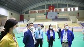 Đoàn khảo sát (trong đó có đại diện Ủy ban Olympic Campuchia) thị sát địa điểm tổ chức. Ảnh: THÀNH VŨ