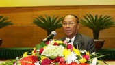 Ông Samdech Heng Samrin, 84 tuổi, nguyên Chủ tịch Quốc hội khóa V, Chủ tịch danh dự đảng CPP, tiếp tục giữ chức Chủ tịch Quốc hội khóa VI. Ảnh: TTXVN