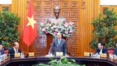 Thủ tướng Nguyễn Xuân Phúc phát biểu tại phiên họp của Thường trực Chính phủ. Ảnh: VIẾT CHUNG