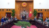 Thủ tướng Chính phủ Nguyễn Xuân Phúc phát biểu tại cuộc làm việc với Hội đồng Khoa học y tế. Ảnh: VGP