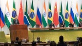 Chủ tịch Trung Quốc Tập Cận Bình phát biểu tại phiên họp phiên toàn thể  của Hội nghị thượng đỉnh BRICS lần thứ 11. Ảnh: TTXVN 