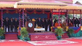 Thủ tướng Vương quốc Campuchia Samdech Akka Moha Sena Padei Techo Hun Sen và các đại biểu tại lễ kỷ niệm. Ảnh: TTXVN