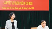 Trưởng Ban Dân vận Trung ương Trương Thị Mai phát biểu trong buổi làm việc với TPHCM. Ảnh: VIỆT DŨNG