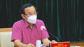 Bí thư Thành ủy TPHCM  Nguyễn Văn Nên  phát biểu kết luận hội nghị