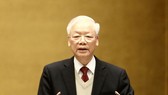 Tổng Bí thư Nguyễn Phú Trọng phát biểu chỉ đạo tại Hội nghị Đối ngoại toàn quốc, sáng 14-12. Ảnh: QUANG PHÚC