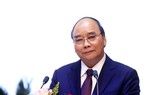 Chủ tịch nước Nguyễn Xuân Phúc phát biểu tại Hội nghị  quán triệt và triển khai tổng kết 10 năm thực hiện  Nghị quyết Trung ương 8 khóa XI. Ảnh: TTXVN