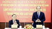 Chủ tịch nước Nguyễn Xuân Phúc tại buổi làm việc với Trung ương Hội Luật gia Việt Nam. Ảnh: TTXVN