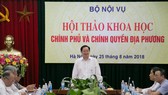 Bộ trưởng Bộ Nội vụ Lê Vĩnh Tân phát biểu khai mạc Hội thảo. Nguồn TCNN.VN