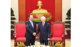 Tổng Bí thư, Chủ tịch nước Nguyễn Phú Trọng tiếp Thủ tướng Campuchia Samdech Techo Hun Sen   Ảnh: TTXVN