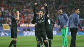 Niềm vui của các cầu thủ Real Madrid. Ảnh: Reuters