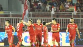 Niềm vui của các cầu thủ TP Hồ Chí Minh trong trận đấu với Hoàng Anh Gia Lai. Ảnh: NGUYỄN NHÂN