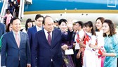 Lễ đón Thủ tướng Nguyễn Xuân Phúc và phu nhân tại sân bay Pulkovo 1. Ảnh: TTXVN