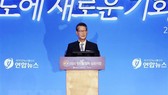 Chủ tịch kiêm Giám đốc điều hành hãng thông tấn Yonhap Cho Sung-boo phát biểu tại diễn đàn về hòa bình trên Bán đảo Triều Tiên ở thủ đô Seoul, Hàn Quốc ngày 30-6-2020. Ảnh: Yonhap/TTXVN