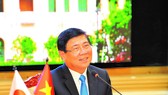 Chủ tịch UBND TPHCM Nguyễn Thành Phong phát biểu trong buổi họp trực tuyến với ông Ohmura Hideaki, Thống đốc tỉnh Aichi (Nhật Bản). Ảnh: VIỆT DŨNG