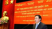 Đồng chí Nguyễn Xuân Thắng phát biểu tại hội thảo. Ảnh: TTXVN