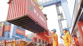 Bốc hàng xuất khẩu lên tàu tại cảng Cát Lái. Ảnh: CAO THĂNG