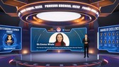 Bà Emma Whale, Phó Chủ tịch Toàn cầu phụ trách Chứng chỉ Phổ thông của Tập đoàn Giáo dục Pearson phát biểu tại lễ trao giải