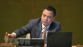 Đại sứ Đặng Hoàng Giang, Trưởng Phái đoàn Việt Nam tại Liên hợp quốc, tham gia điều hành phiên họp. Ảnh: TTXVN