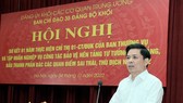 Đồng chí Nguyễn Văn Thể phát biểu tại hội nghị. Ảnh: QĐND