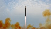 North Korea fires a Hwasong-12 ballistic missile on Sept. 15, 2017, in this file photo. (Yonhap)