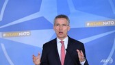 NATO Secretary-General Jens Stoltenberg addresses the press at NATO headquarters in Brussels on March 27, 2018. — AFP Photo