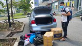 Chiếc xe nhận chở đồ miễn phí cho sinh viên ký túc xá làng Đại học Quốc gia TPHCM của anh Nguyễn Ngọc Huân