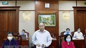 Ủy viên Bộ Chính trị, Thủ tướng Chính phủ Nguyễn Xuân Phúc phát biểu tại cuộc làm việc với Ban Thường vụ Tỉnh ủy Bà Rịa - Vũng Tàu. Ảnh: TTXVN