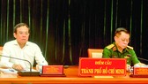Đồng chí Trần Lưu Quang tham dự hội nghị tại điểm cầu TPHCM. Ảnh: CAO THĂNG