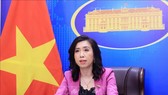 Người phát ngôn Bộ Ngoại giao Lê Thị Thu Hằng chủ trì họp báo, chiều 23-9. Ảnh: TTXVN